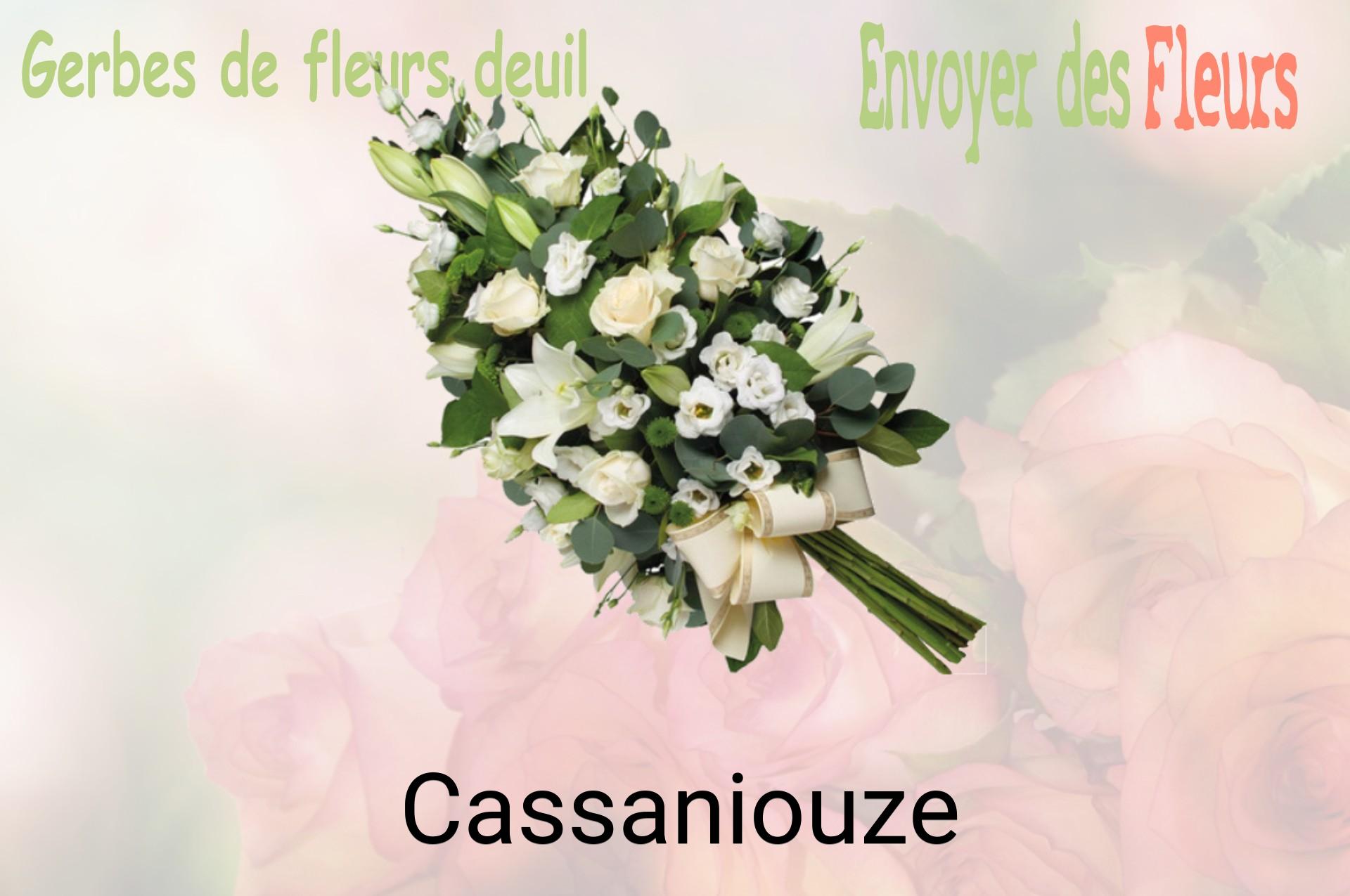 Gerbe de fleurs de deuil livrée à Cassaniouze